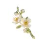 1PC Vintage Temperament Green Jasmine Brooch For Charm Women Plant Luxury Fashionable Flower Pearl Corsage Anti-exposure Pin Accessories Jewelry Gift