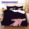 Juego de ropa de cama con estampado de la Pantera Rosa, funda nórdica y funda de almohada. Regalo ideal para el hogar o cumpleaños. (1 * funda nórdica + 2 * fundas de almohada, sin núcleo)