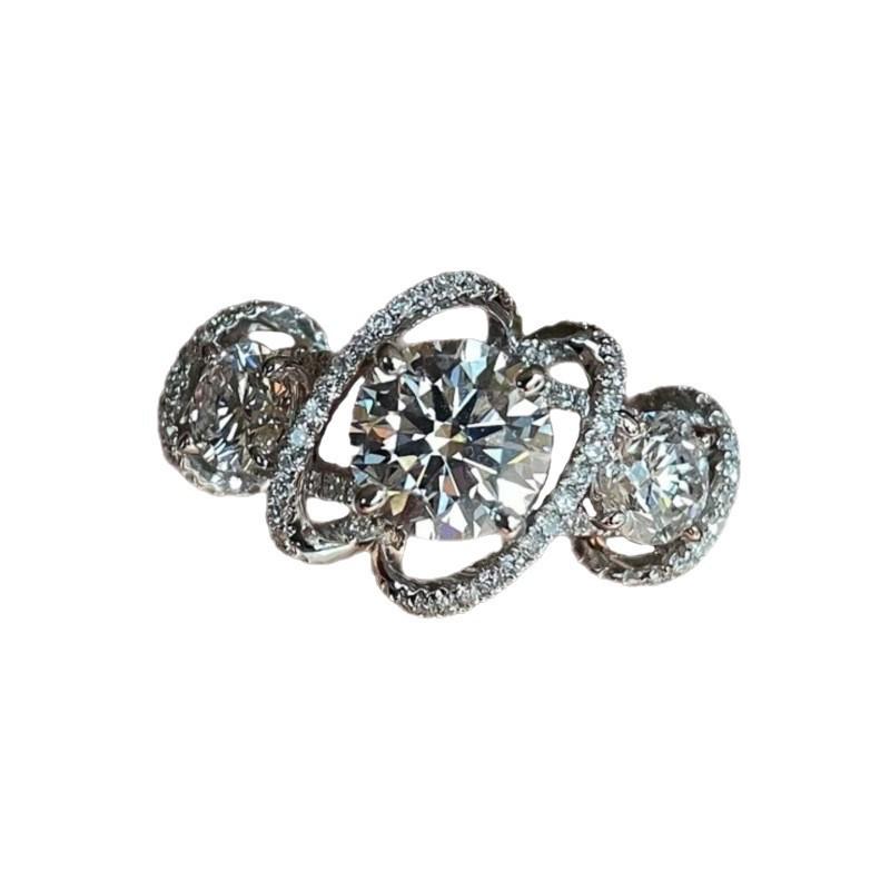 Elegant Adjustable Sparkling Ring for Women - Trendy, High-End Design, Stylish Open Index Finger Ring