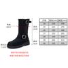 Leather Grape Mother Same Retro Martin Boots Women's Metal Buckle Thick Heel Platform Locomotive Boots Western Pile Short Boots