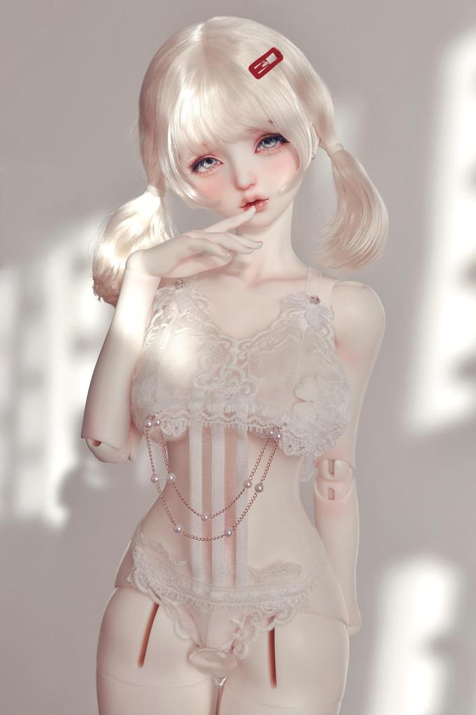 HAMRETHYPPZ BJD Kugelgelenkpuppe Puppe Puppe Dienstmädchen Sexy Spitze Dessous-Set für BJD Weißes Spitze Dessous-Set für Niedlichen Heimparty-Stil und Körper Nicht Weiß