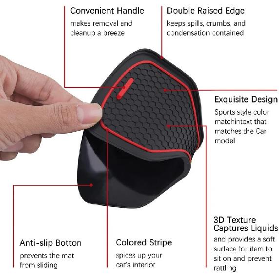 Custom-Fit Anti-Slip Cup Holder Coasters for Honda Accord Tenth Generation 2017-2022, Waterproof PVC Car Interior Accessories