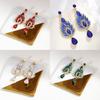 Waterdrop Crystal Dangle Earrings With Finish For Wedding And Party Wear