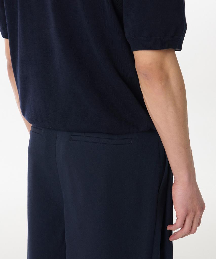 Musinsa Standard Deep Tuck Overlap Wide Hidden Banding Slacks [Navy]