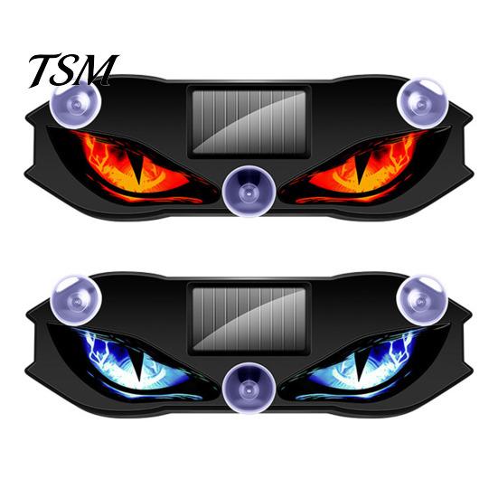Auto Interior Night Lights Solar Devil Eyes Light for Windshield, Window Warning Sign with Three Smart Modes, Automotive Ambient Lighting Kits