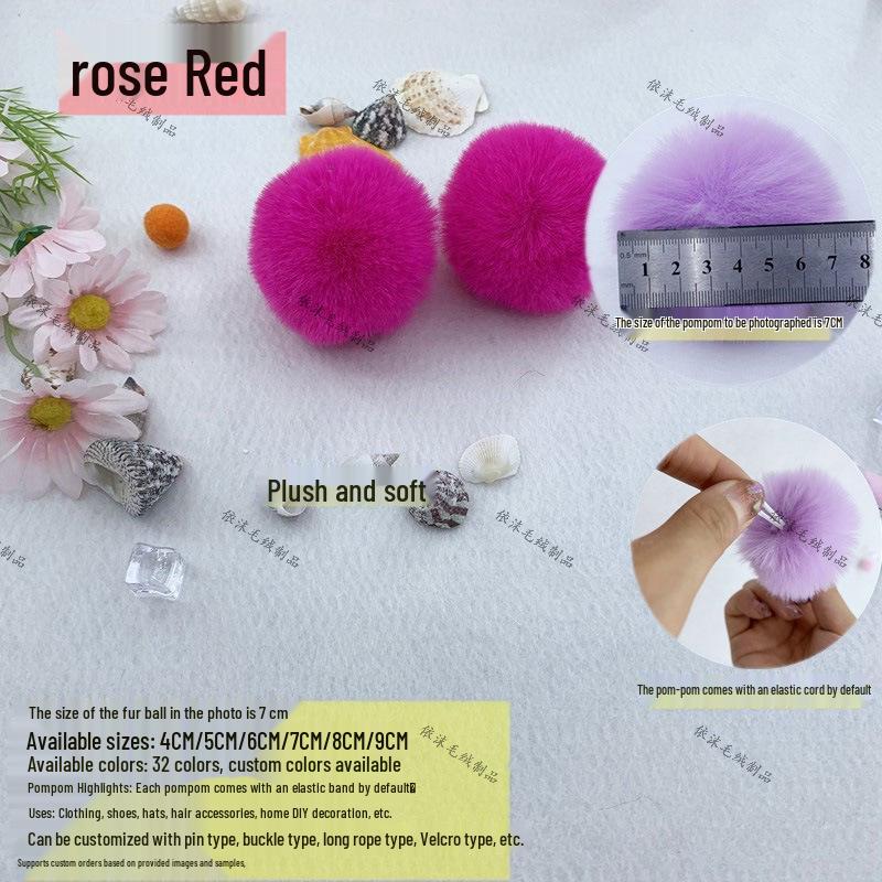 Imitation Rabbit Fur Pom-Poms: 4cm, 6cm, 7cm DIY Plush Balls for Jewelry, Clothing, Hats, Shoes, Bags, and Trims