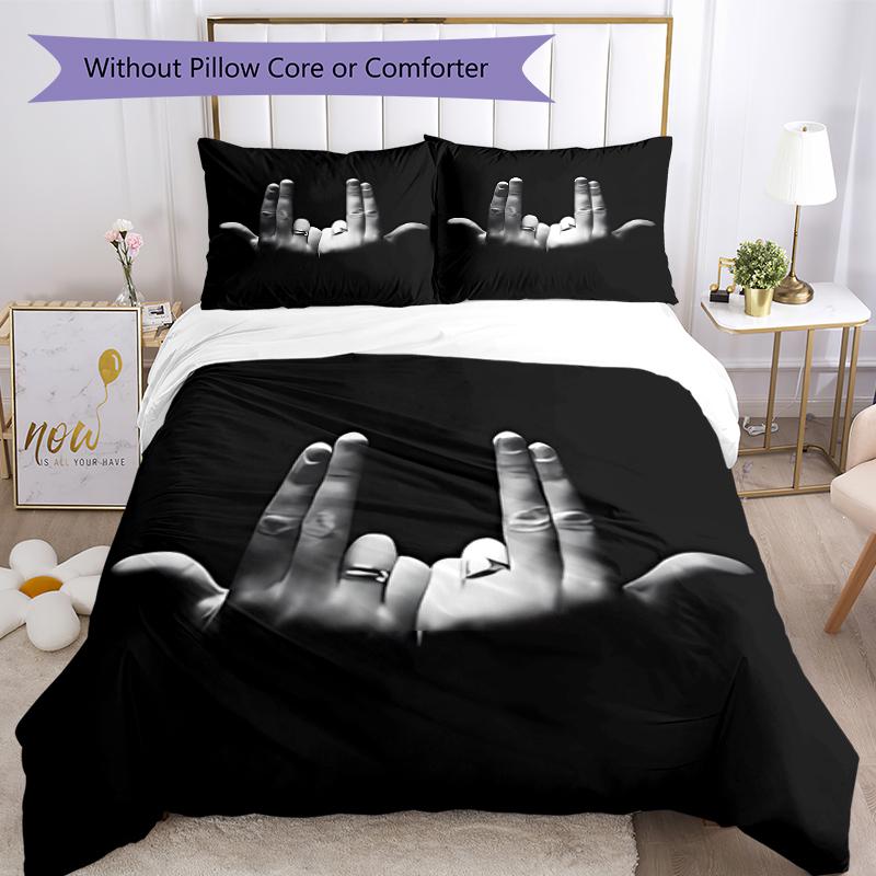 3pcs Jul  rapper pattern bedding set duvet cover set includes duvet cover &pillowcases, perfect all season bedroom decoration & gift