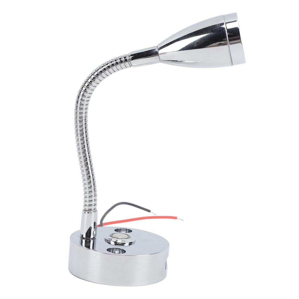RV Reading Light LED Chrome Indoor Bedside Lamp Boat Yacht USB 3 Adjustable Light Color Touch Lamp D