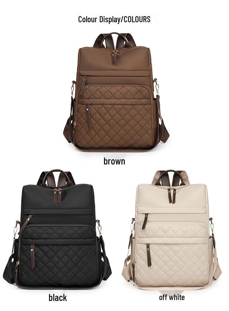 2026 Retro Korean Style Women's Double Shoulder Embroidery Backpack - Large Capacity Multi-Pocket Travel Bag