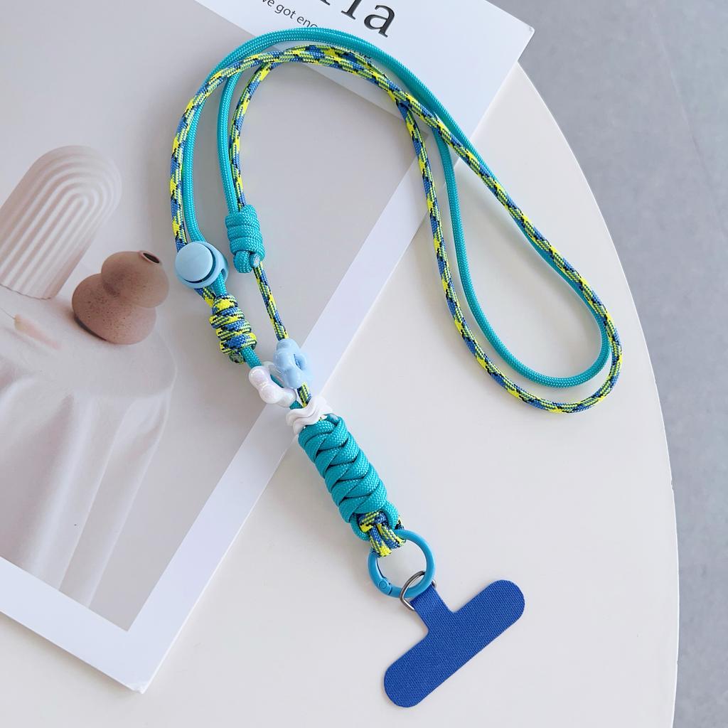 Multi-Functional Mobile Phone Universal Lanyard, Bilateral Adjustable Crossbody Long Rope, Neck Lanyard, Dopamine Pendant