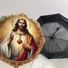 1pc Sacred Heart of Jesus Umbrella with Plastic Handle,Suitable for All Seasons Home Travel Outdoor UmbrellaDD489