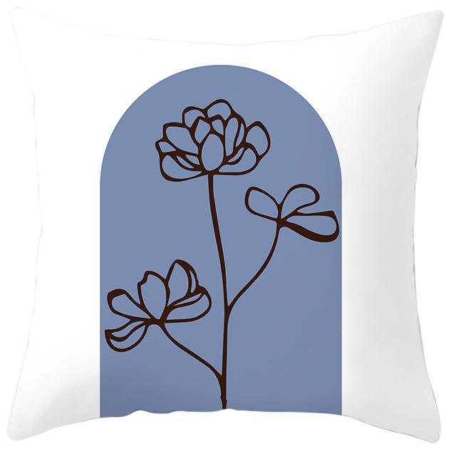Nordic Blue Purple Abstract Geometric Printing Pattern Cushion Cover Home Living Room Sofa Decoration Square Pillow Pillow Cover
