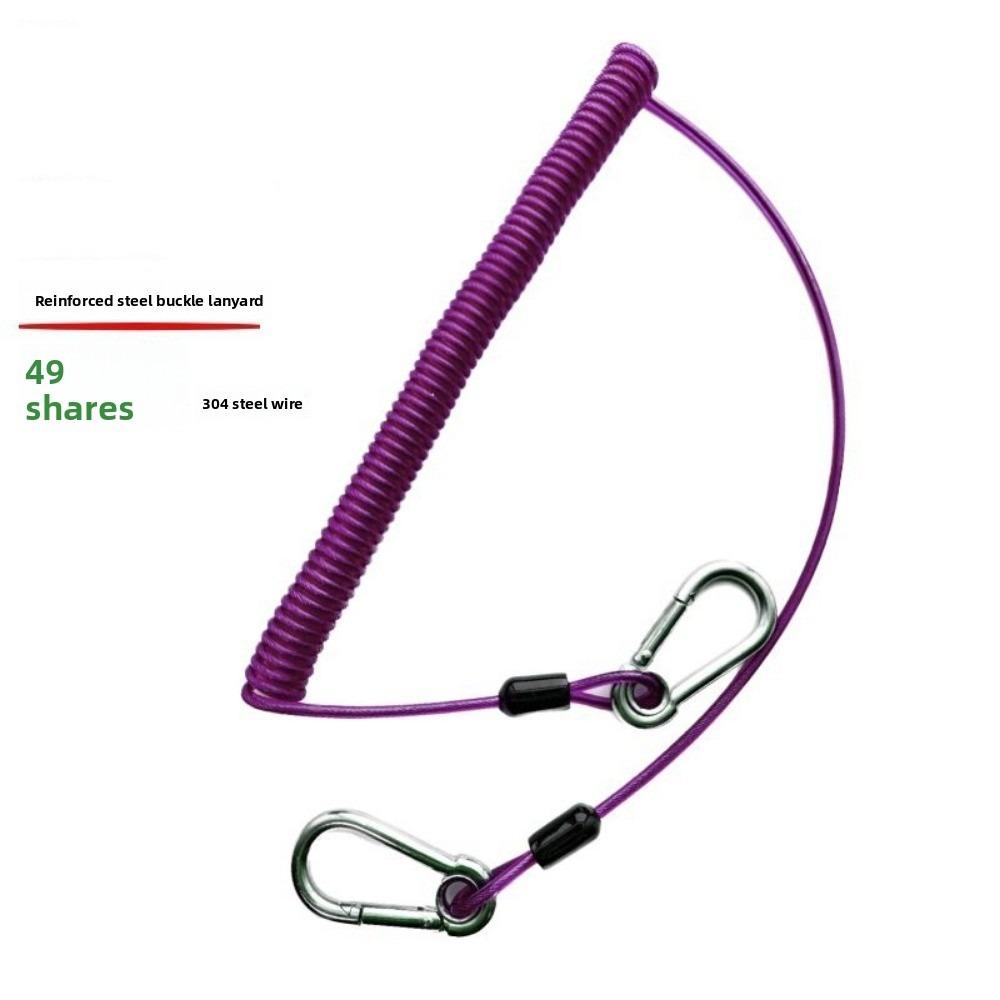 New with Metal Carabiner Outdoor Key Cord 304 Stainless Steel Multistyles Anti-slip Rope Weighing 46KG Fishing Lanyards
