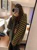 European Style 100% Pure Wool Striped Cashmere Sweater for Women - Autumn/Winter Collection