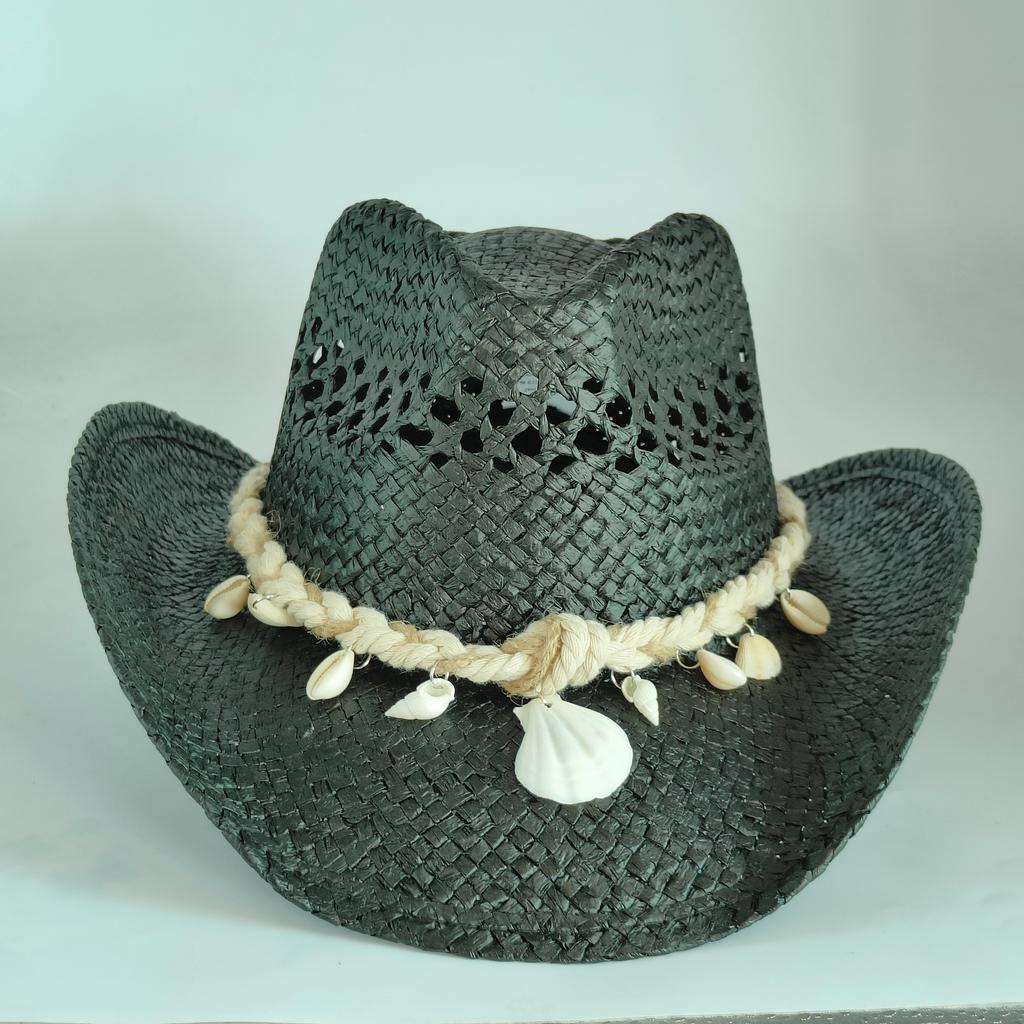 new Men Cowboy Straw hat women Fashion Large Brim straw hat with belt Party Outdoor summer cowgirl beach Sun Hat sombrero vaquer