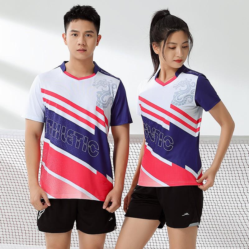 Unisex Quick-Dry Badminton Set Short Sleeve Sportswear Training Competition Running Basketball Volleyball Tennis