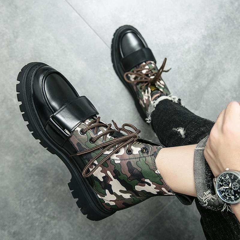 Mode Mode Camouflage Street Style Herren Stiefeletten Großzehenschuhe Outdoor Martin Stiefel Mittelhohe Stiefel Schnürschuhe Kostenloser Versand