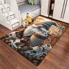 2D Flat Coffee Gnome Latte Art Beans Flannel Area Rug Non Slip Cafe Lover Decor Carpet For Kitchen Living Room Floor