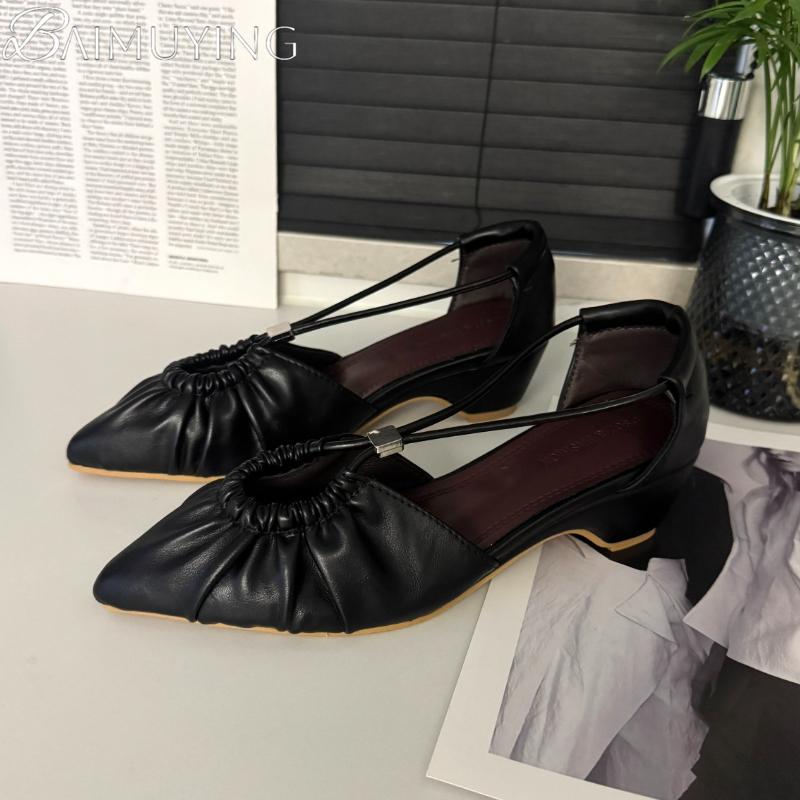 Modedesigner Neu 2025 Damen Sandalen mit Absatz Sexy Spitzschuh Klobige Schuhe Sommerkleid Party Luxus Damenmarken Pumps Sandalias Mujer