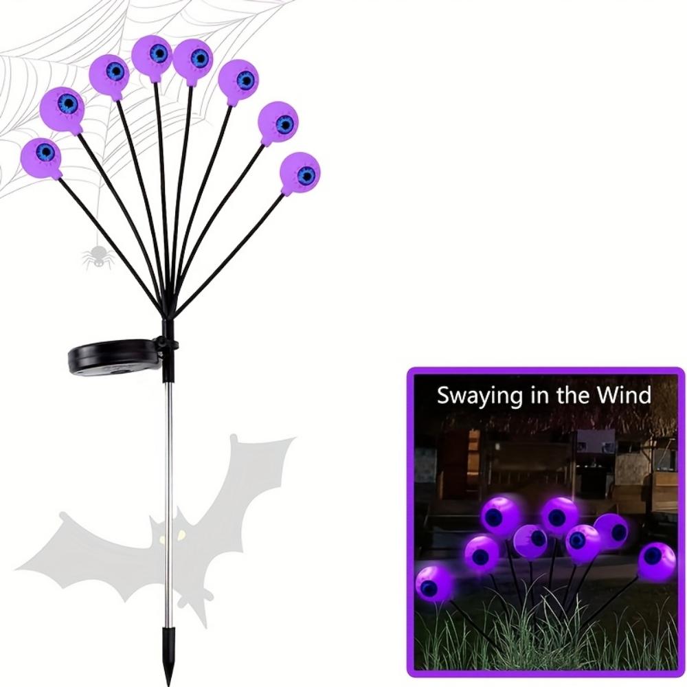 Horror Augapfel Solar Gartenleuchte Halloween Dekoration Außen Schwingende Glühwürmchen, Geisterlichter Solar für Rasen, Terrasse, Partydekoration