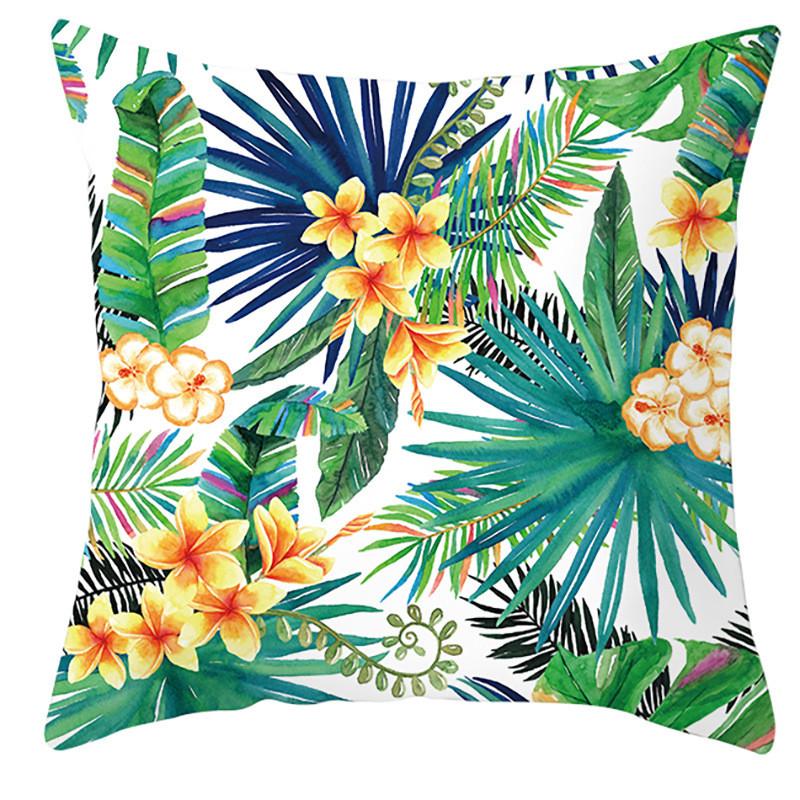 Tropical Plant Printed Pattern Cushion Cover for Home Living Room Sofa Decoration Pillow and Pillowcase