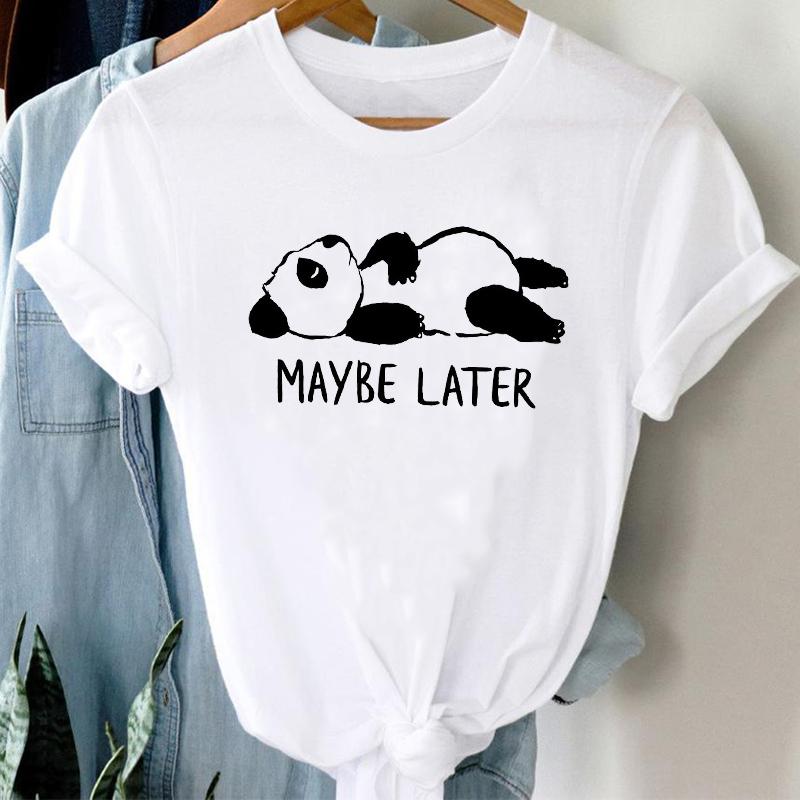 ZX TEE Cute cartoon koala print ladies T-shirt Panda Girl Animal Clothes Panda Cartoon Stylish Tshirt Top Animal Lovers shirt gift