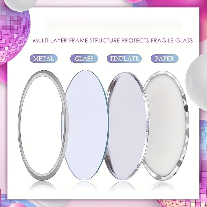 Portable Disco Ball Pocket Mirrors 20pcs, 6.91cm Round with Sparkling Silvery Frames for Parties