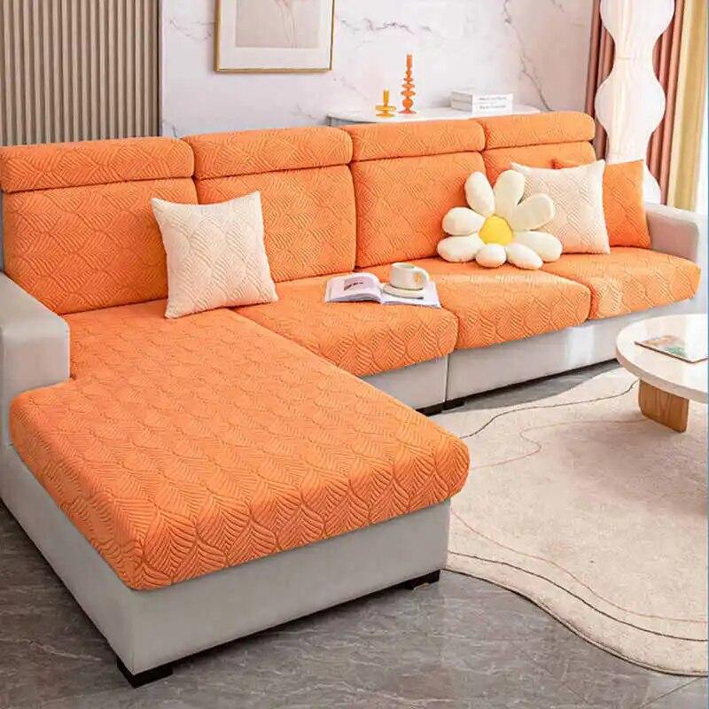 Winter Jacquard Fleece Sofa Cushion Covers Non Slip Elastic Couch Cover Universal Protective Slipcovers