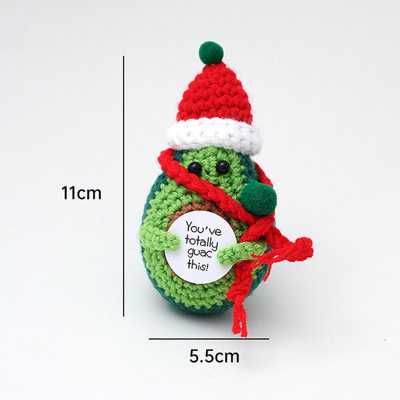 Cute Christmas Emotional Support Doll Fun Crochet Positive Energy Christmas Doll Handmade Knitte Doll Home Decor Festival Gift