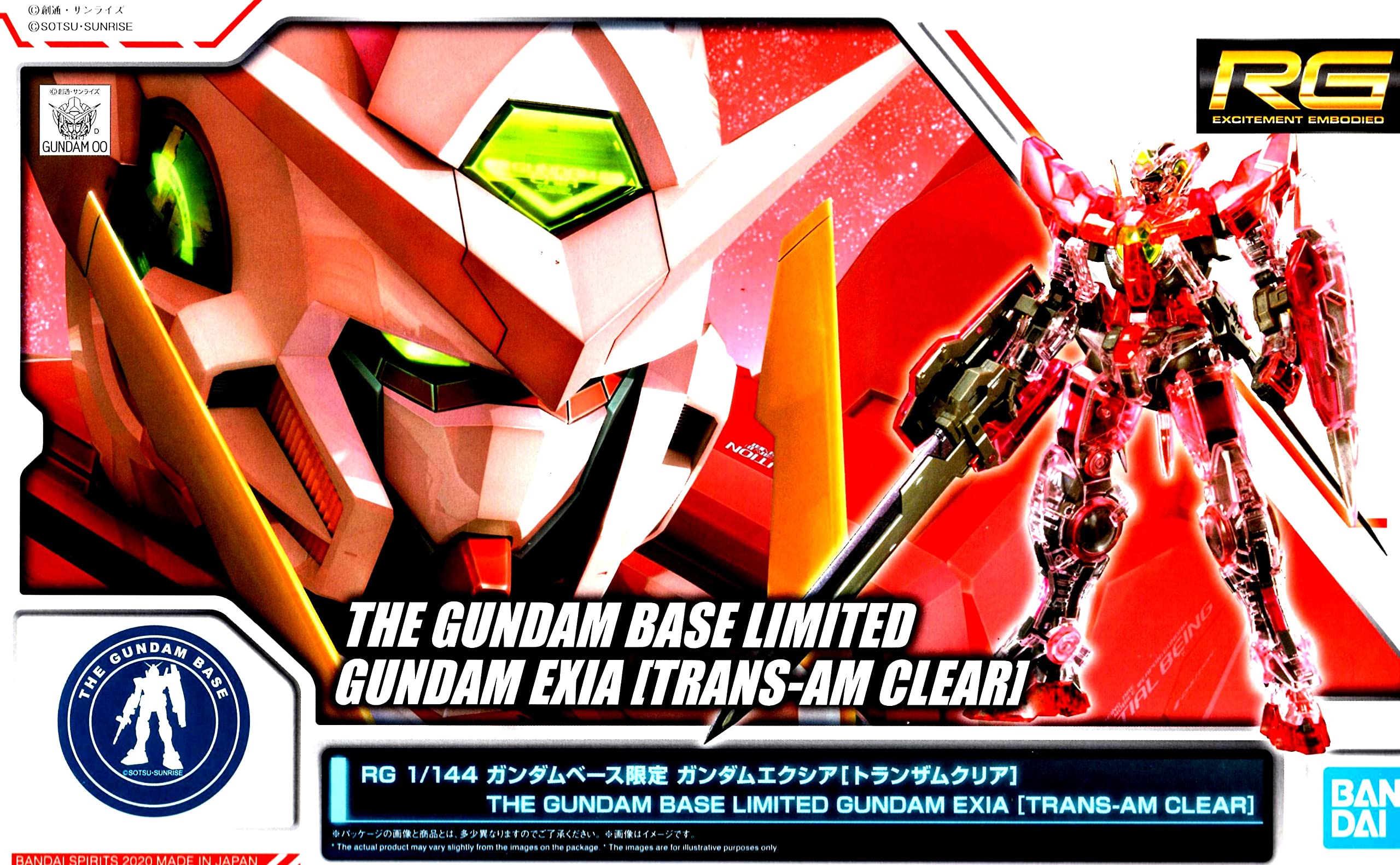 

RG Gundam Base Limited Gundam Exia Мобильный доспех Gundam 00 1/144 [Прозрачный Trans-Am] (Двойной О)