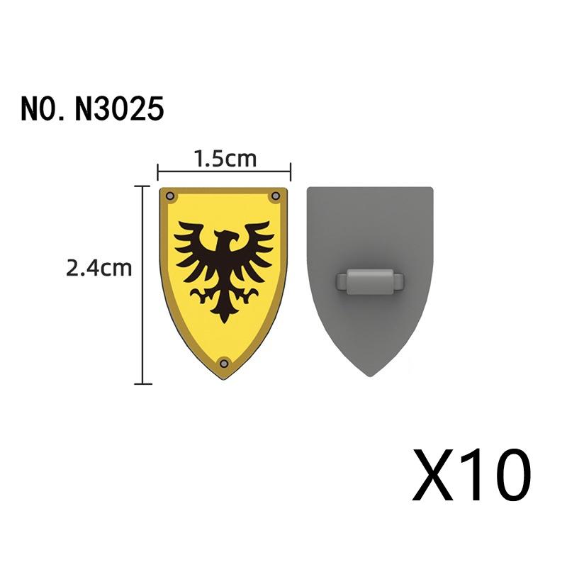 Medieval Military Parts Building Blocks Warrior Soldiers Castle Figures Knights Printed Shield Helmet Accessories DIY Bricks Toy