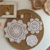 2/4Pcs Vintage Crochet Coasters Bohemian Drink Coasters Round Woven Placemats  Tea Party