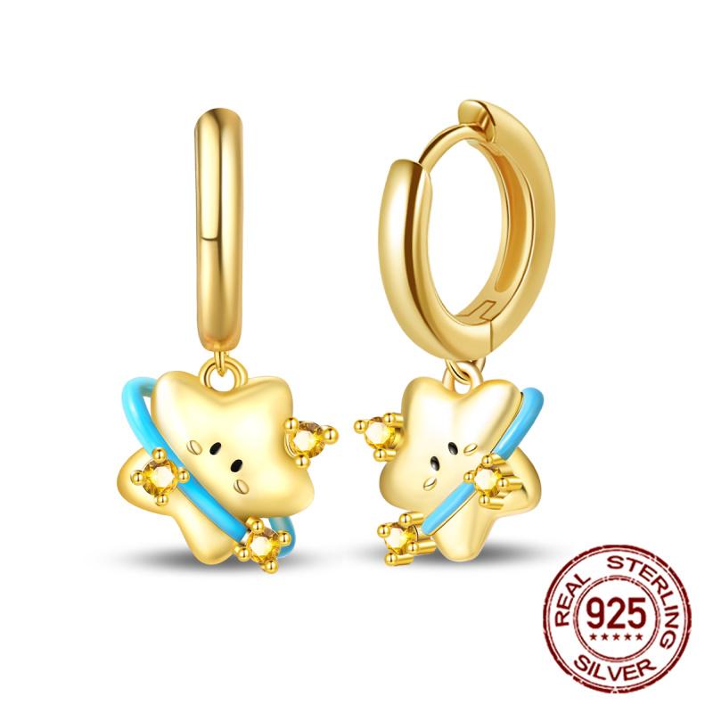 Cute Star Earrings 925 Silver Fashionable Women s Earrings Star Design Elegant Jewelry Gift Suitable For Daily Matching