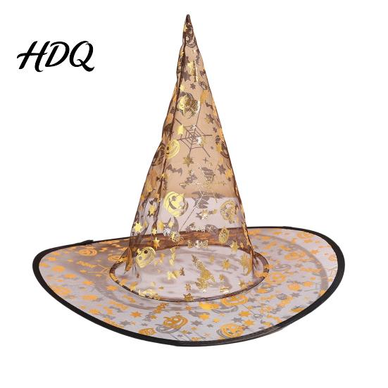 Lightweight Witch Hat Halloween Organza for Women Adult Wizard Costume Party Decoration Accessories Breathable Pointed Cap Cosplay Props Carnival