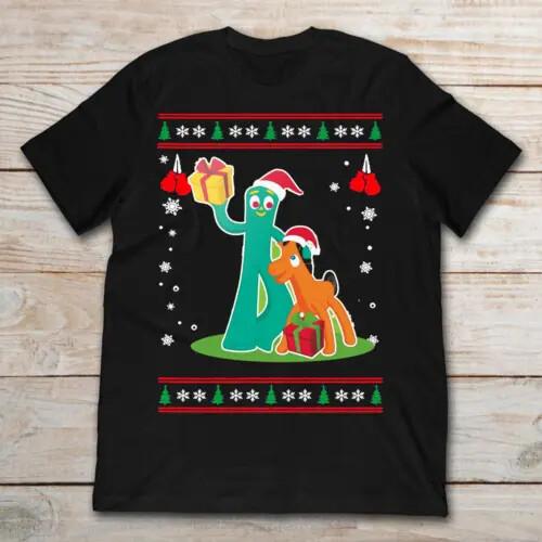 Gumby and Pokey Movie Cartoon Christmas T Shirt Size S-4XL.webp Unisex T-Shirt XXXXL