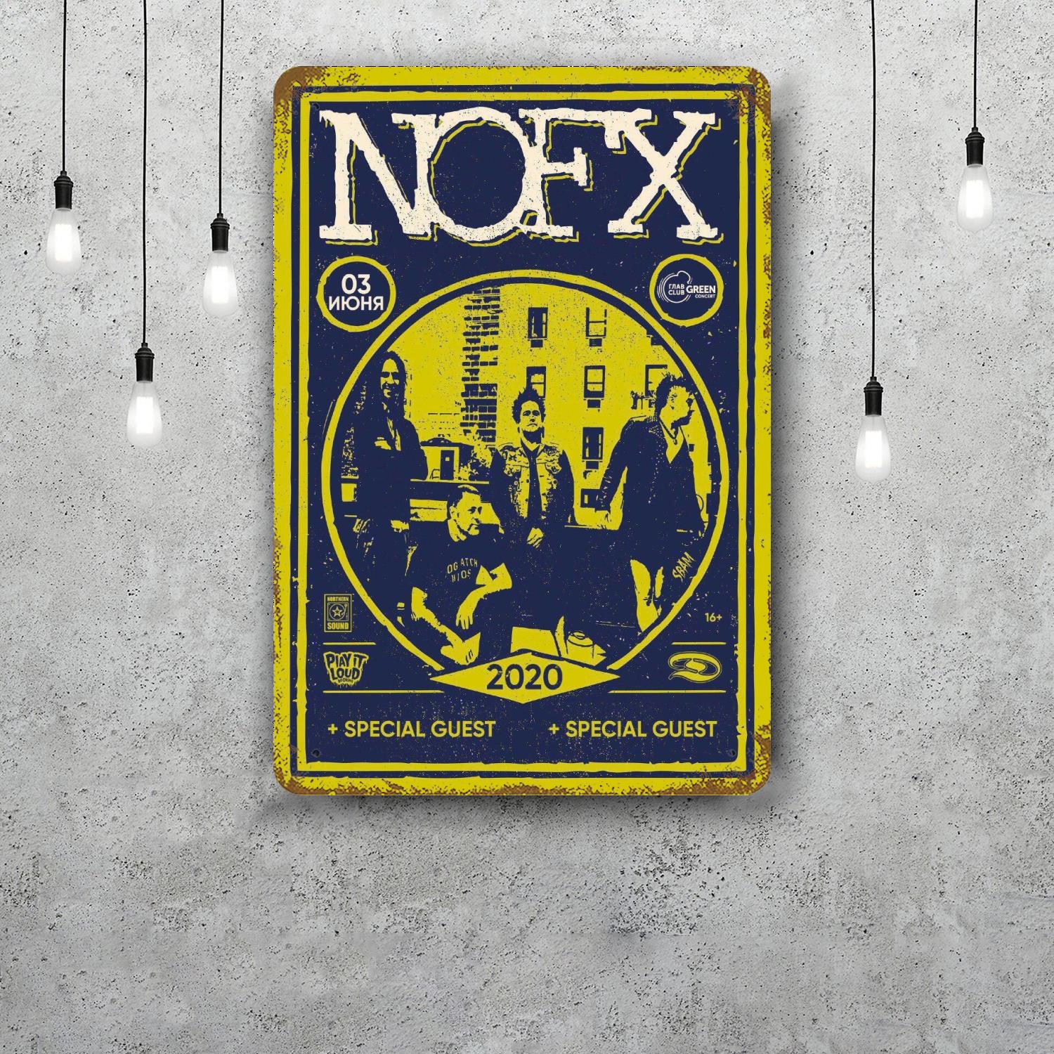 

NOFX Decor Vintage Metal Signs Tin Signs Captain Poster Decor for Bar Pub Club Man Cave Wall Decoration 20x30cm（7.8x11.8inch）