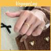 Minimalistisches Wellen-Design Kupferring mit eingelassenen Kristallen für Damen Modeaccessoire