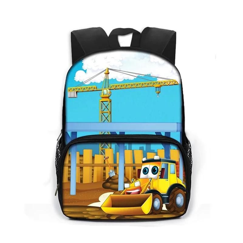 Schooltassen voor Kinderen Kinderen Kleuterrugzak Cartoon Brandweerauto Auto Graafmachine Tractor Rugzak voor Jongen Meisje Rugzak Boekentas