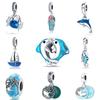 S925 Silver Ocean Theme DIY Bracelet Necklace Beading Kit With Crab Seahorse Starfish Pendant Charms