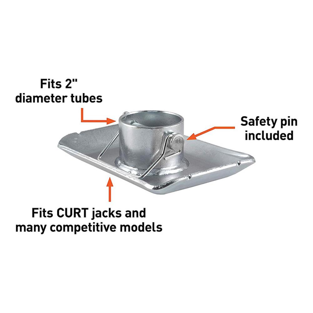2 Inch Trailer Jack Foot Plate Base Plate 5000 Lbs Load Capacity With Safery Pin For Rv Camper