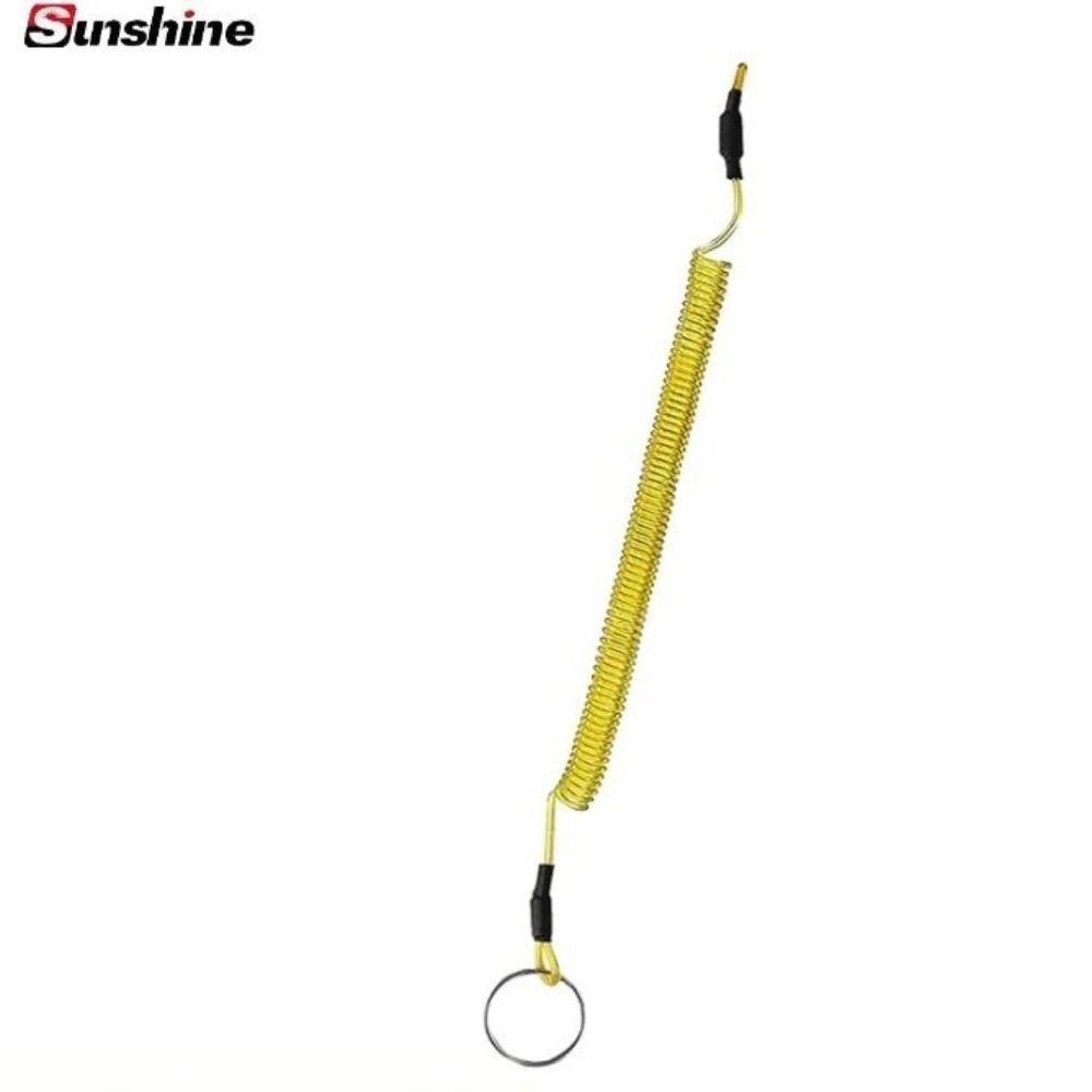 Outdoor Spring Elastic Rope Secure Lock Tackle Portable Phone Keychain Hiking Camping Climbing Accessories Retractable Tether жёлтый