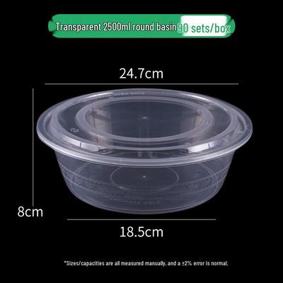 Handun 1.5L Round Disposable Food Containers with High Lids