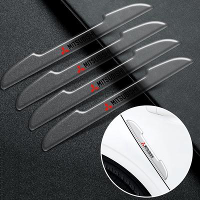 4Pcs Car Door Edge Anti-collision Stickers Emblem Protector Strip For 9 Ralliart X EX ASX L200 Colt Outlander Pajero