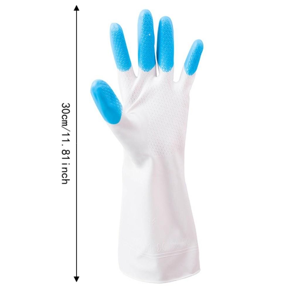 Waterproof Household Cleaning Gloves Long Cuff Thick Textured Dishwashing Gloves Multi-Functional TPR Cleaning Gloves