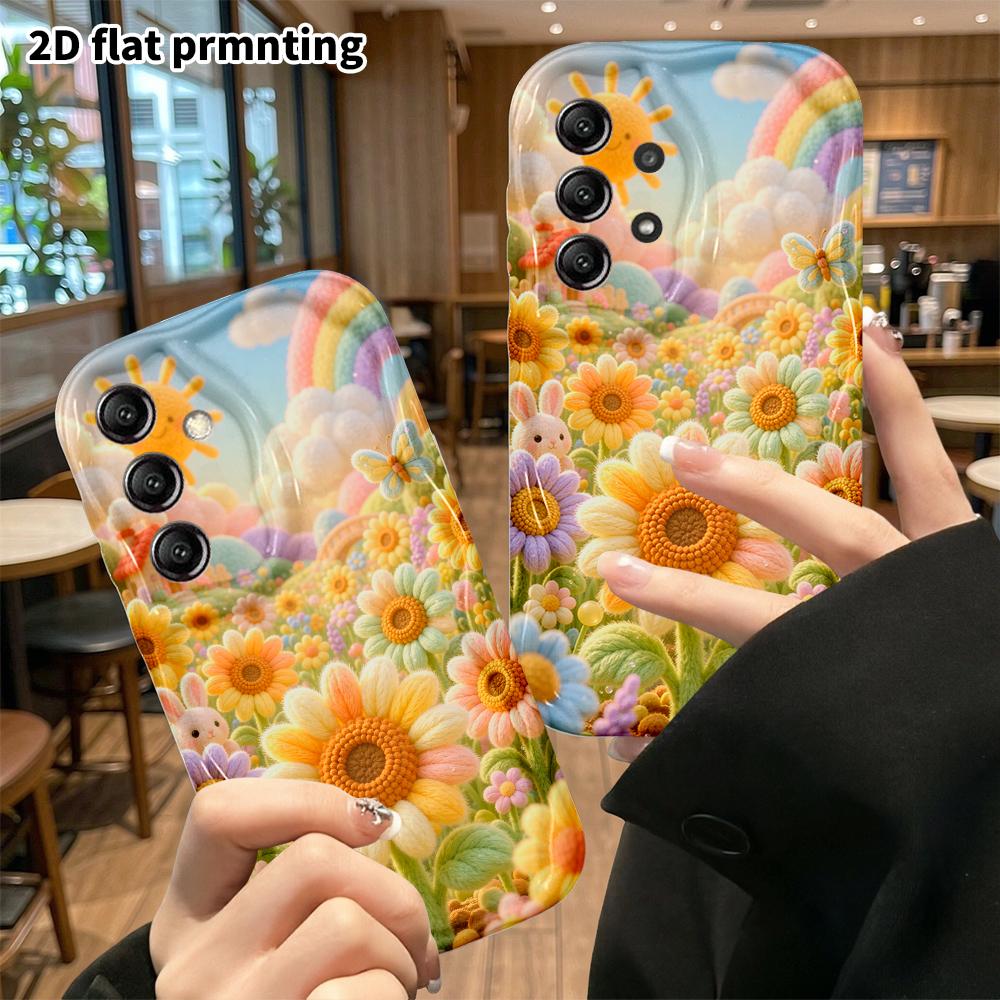 Phone Case: 2D Flat, Suitable for Samsung Galaxy A34 A35 M05 M06 S20 S22 S21 FE Plus 5G, Colorful Sunflower Field, Perfect Christmas and Halloween Hol