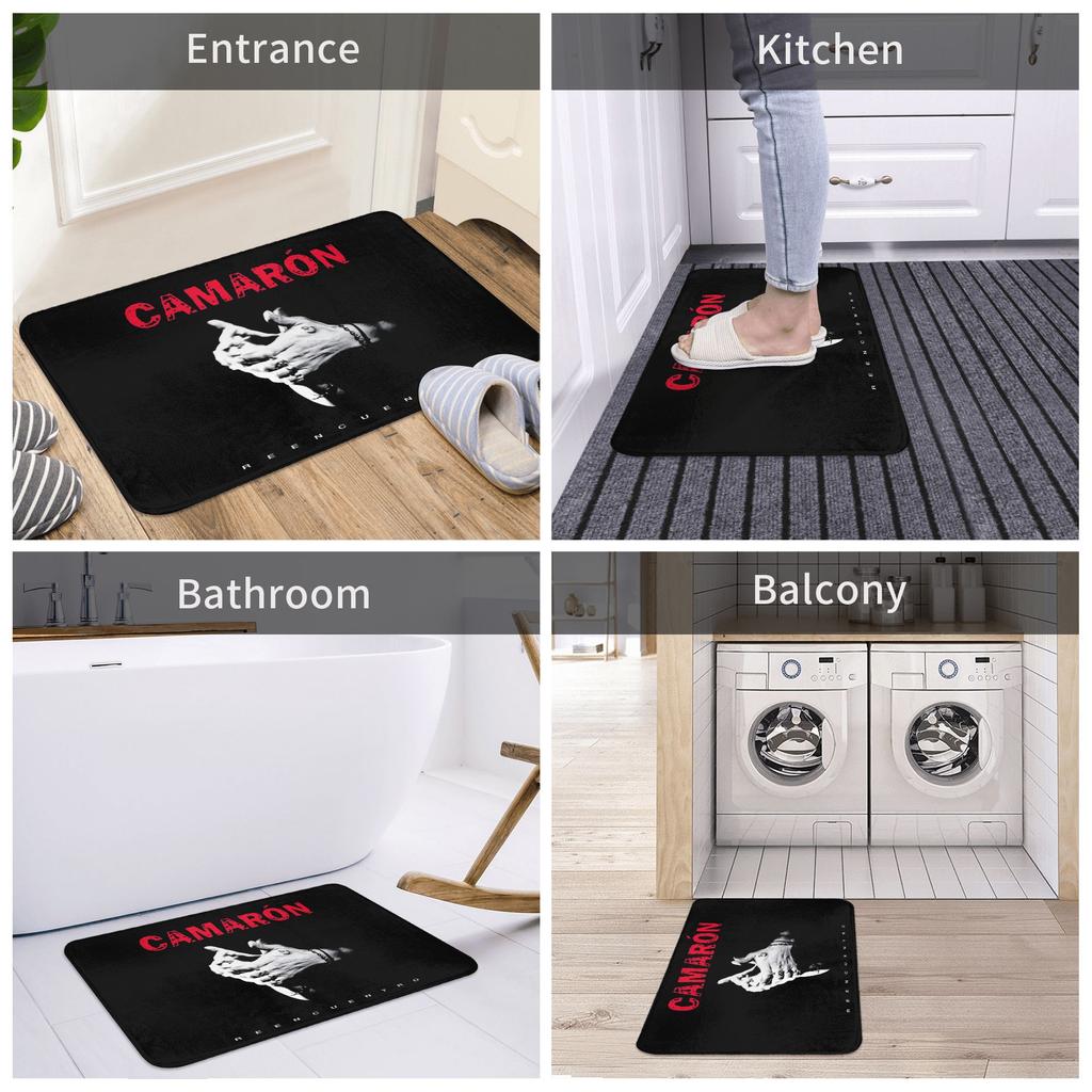 Vintage Flamenco Legend Camaron Front Door Mat Anti-Slip Indoor Quick Dry Doormat Living Room Entrance Rug Carpet
