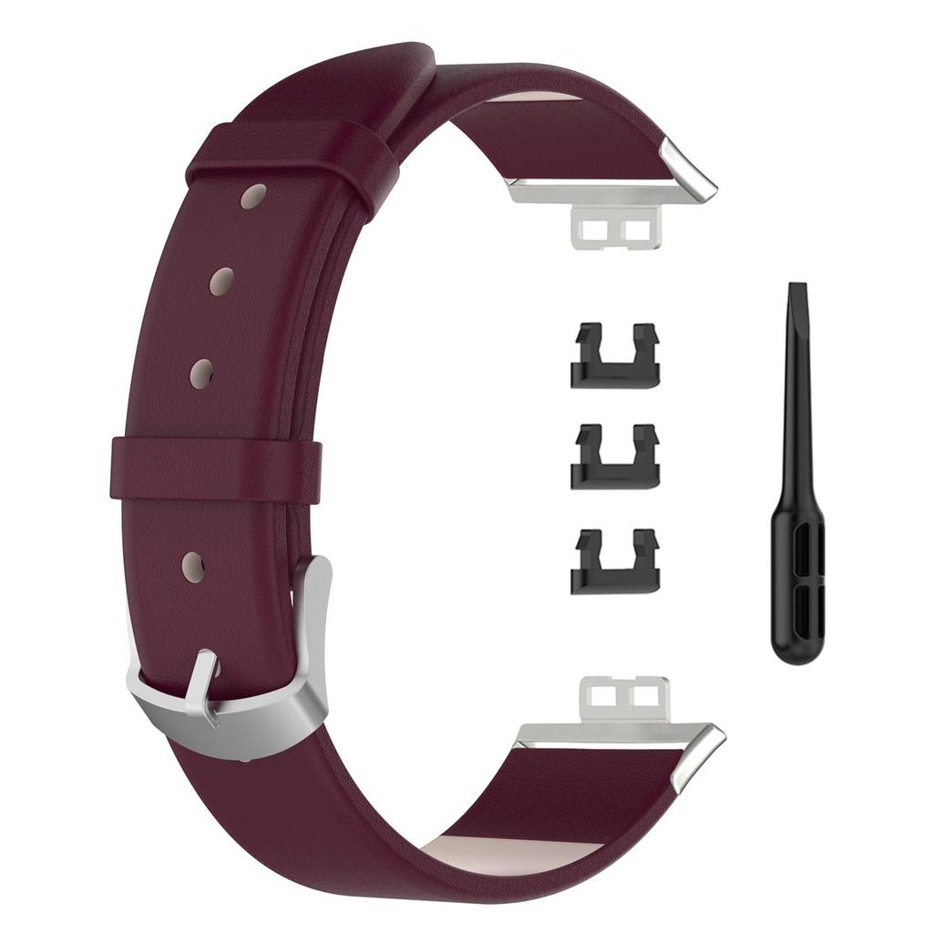 Smart Watch Leather Replacement Strap Wine Red Smart Watch Wristband Strap for FIT Watch