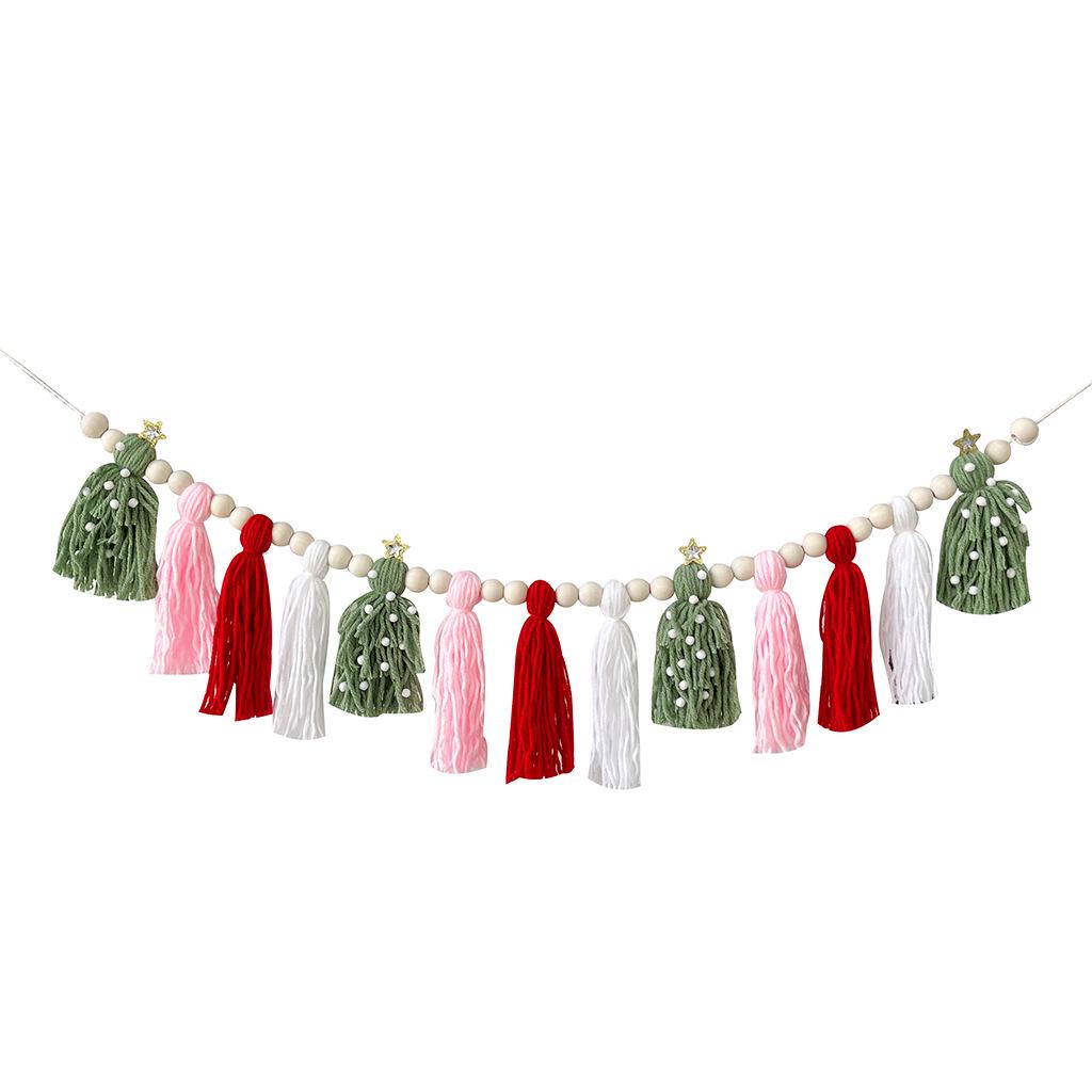 Bohemian Tassel Christmas Fireplace Decoration Banner