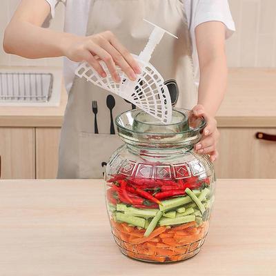 Raugintų agurkų stiklainio presas Plastikinis laikiklis tankinimui Kimchi stiklainyje Raugintų agurkų stiklainio įrankis Korėjietiškas namų gamybos Kimchi Virtuvės įrankiai 15/19 cm