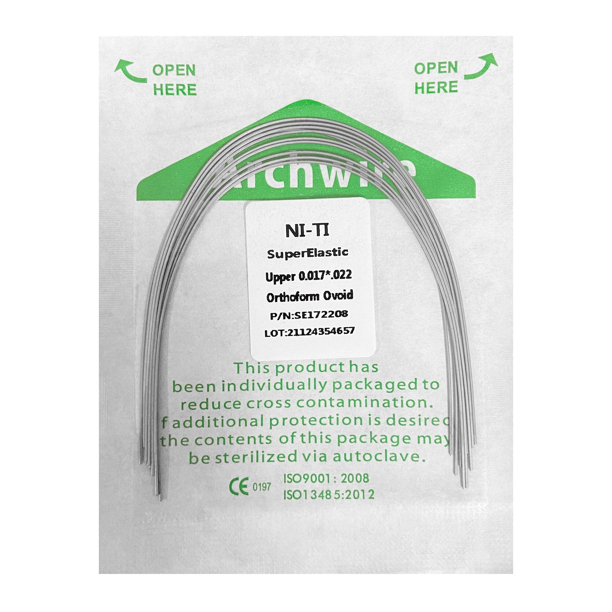

10 шт./упак. ортодонтические стоматологические суперэластичные овоидные нити круглые/прямоугольные арочные проволоки стоматологические нити арочные проволоки Ovoid 17x22 Upper